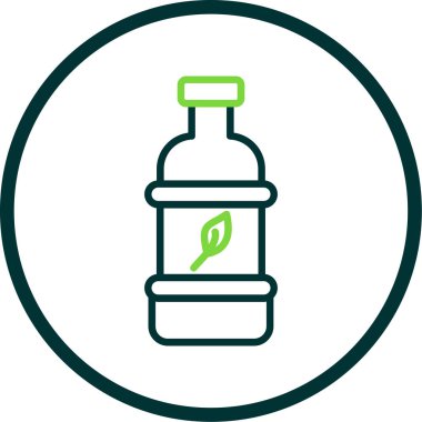 Biyo plastik şişe ikon vektör çizimi