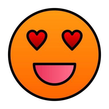 aşk emojisi simgesi, vektör illüstrasyonu