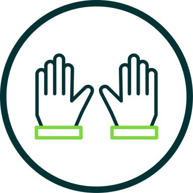 Eldivenler düz simge, vektör çizimi  