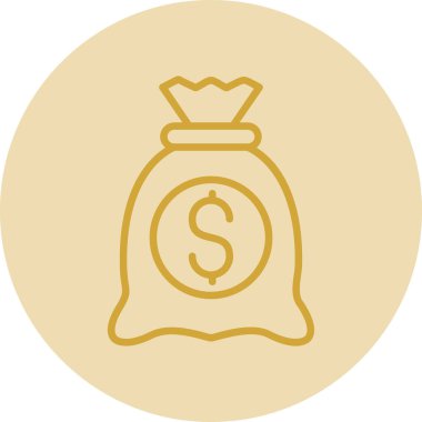 Dolar torbasının düz vektör simgesi