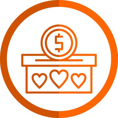 Bağış simgesi, vektör illüstrasyonu, yardım konsepti 