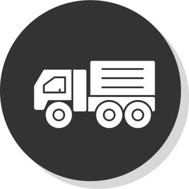 dağıtım kamyonu düz simgesi, vektör çizimi