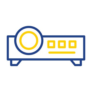 Projektör simgesi, vektör illüstrasyonu 