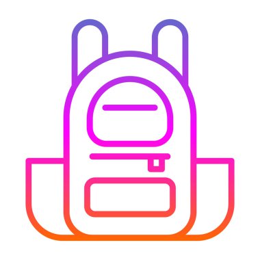 sırt çantası simgesi, vektör illüstrasyonu basit tasarım