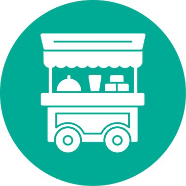 Basit yemek arabası simgesi, vektör illüstrasyonu