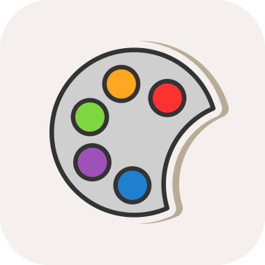 Renk paleti simgesi, vektör çizim