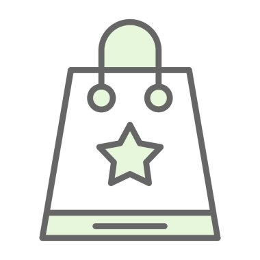 Alışveriş poşeti simgesi, vektör illüstrasyonu