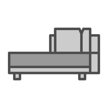 kanepe vektörü ince çizgi simgesi