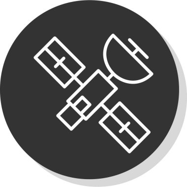 Beyaz arka plan üzerinde izole uydu simgesi