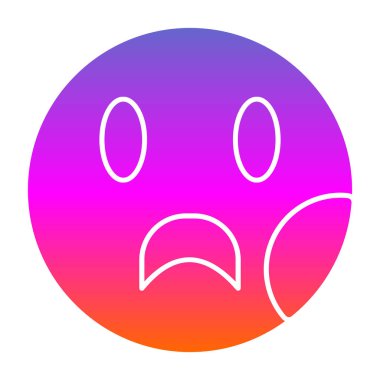 sad face emoticon icon, simple vector illustration 