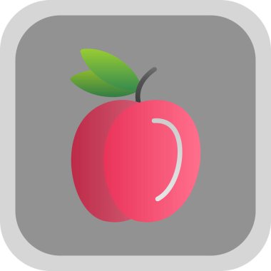 Şeftali simgesi vektör çizimi düz tasarım