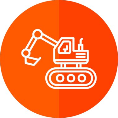 Escavator web simgesi, vektör illüstrasyonu