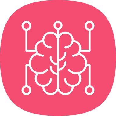 Beyin. Web simgesi basit illüstrasyon