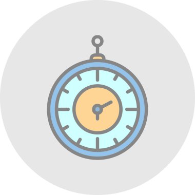 Beyazda izole edilmiş eski saat web simgesi basit illüstrasyon 