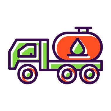 Tanker kamyon web simgesi basit illüstrasyon 