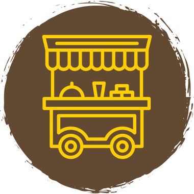 Basit yemek arabası simgesi, vektör illüstrasyonu