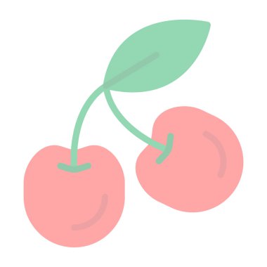 Kiraz. Web basit illüstrasyonu