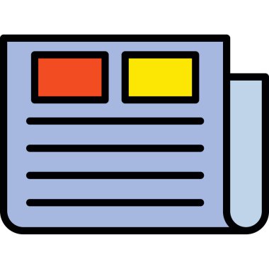 gazete simgesi, vektör illüstrasyonu basit tasarım