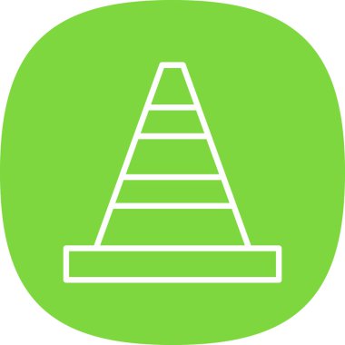 Trafik konisi simgesi, vektör illüstrasyonu basit tasarım