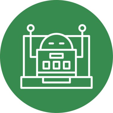 robot düz simgesi, vektör illüstrasyonu