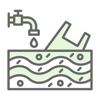 Musluk ikonu. İnce çizgi tarzı tasarım. vektör illüstrasyonu