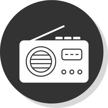 Radyo. Web simgesi basit illüstrasyon 
