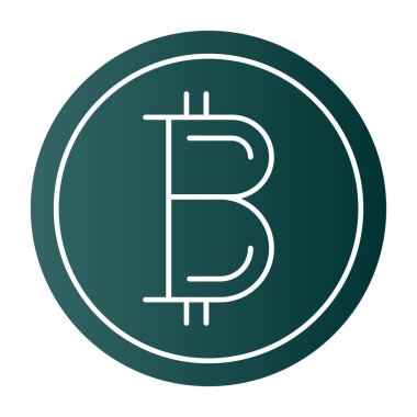 Basit bitcoin simgesi, vektör illüstrasyonu