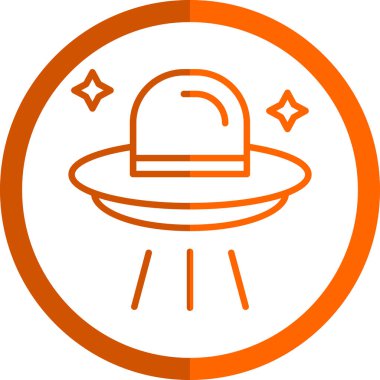 Çizgi roman tarzında UFO simgesi. çizgi film vektör illüstrasyonu