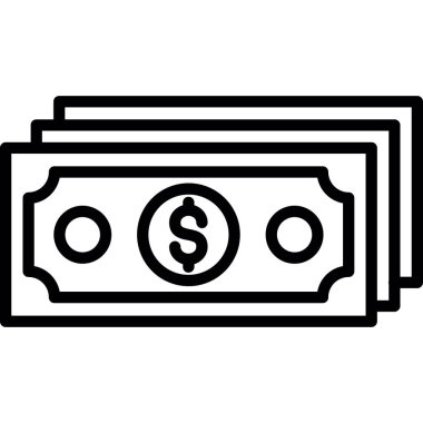  Dolar simgesi izole edilmiş vektör çizimi