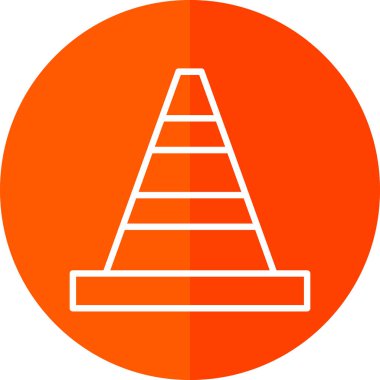 Trafik konisi simgesi, vektör illüstrasyonu basit tasarım