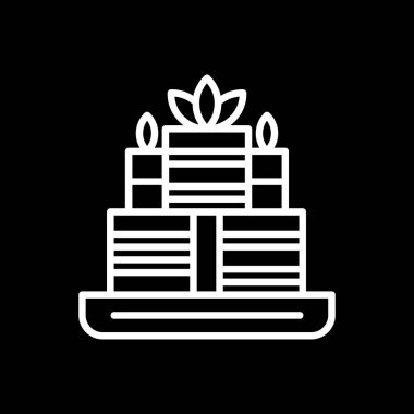 doğum günü pastası ikonu vektör illüstrasyonu