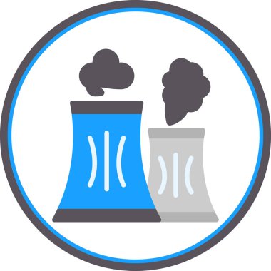 Fabrika simgesi, basit vektör çizimi, Hava kirliliği konsepti