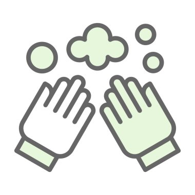 El ve eldiven çizgisi ve simge, vektör, spor ve spor aletleri kavramı işareti, vektör grafikleri, beyaz stilde doğrusal desen.