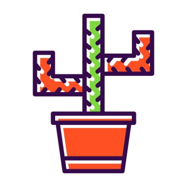 Kaktüs simgesi web ve mobil uygulama tasarımınız için beyaz arkaplanda izole edildi 