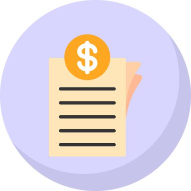 Fatura para dolar simgesi düz stil