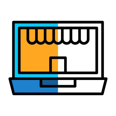 Çevrimiçi depolama web simgesi basit vektör illüstrasyonu 