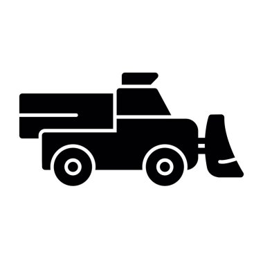 Kar temizleme kamyonu vektör düz simgesi