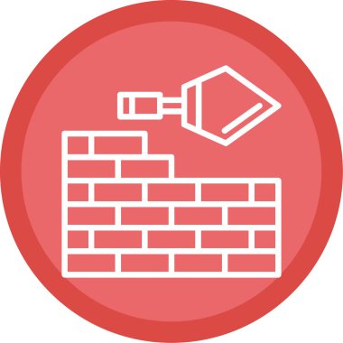 Basit tuğla duvar simgesi, vektör illüstrasyonu