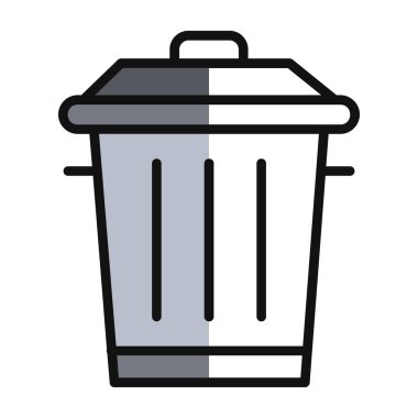 Çöp kutusu simgesi. vektör illüstrasyonu