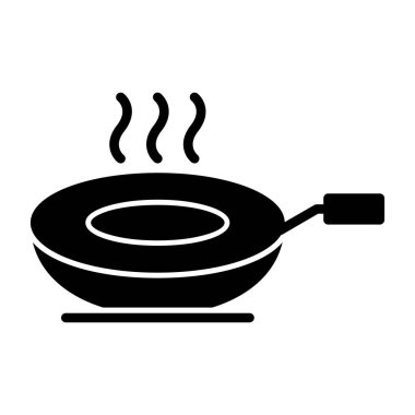 Sıcak pan simgesi. düz dizayn. vektör illüstrasyonu