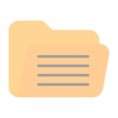 Açık klasör web simgesi, vektör çizim 