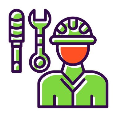 Tamirci web simgesi, vektör illüstrasyonu