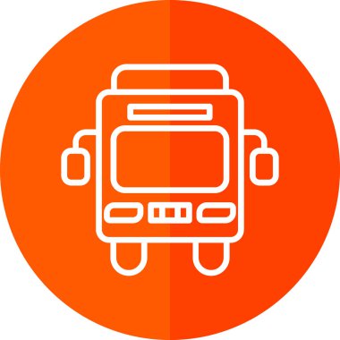 Otobüs. Web simgesi basit illüstrasyon             