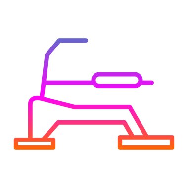 Beyaz arkaplanda izole edilmiş renkli elektrik süpürgesi simgesi. Kademeli rastgele dinamik şekiller. Vektör