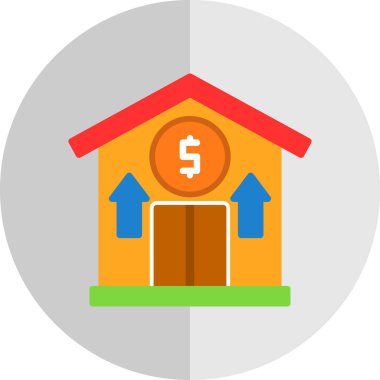 Emlak renkli vektör simgesi.