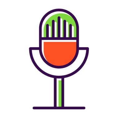 Mikrofon. Web simgesi basit illüstrasyon