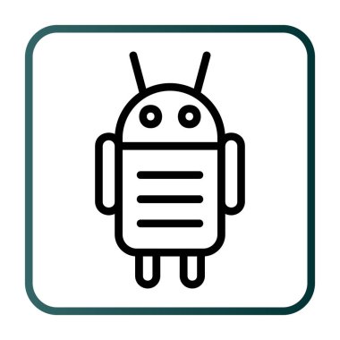Android karakteri. Web simgesi basit illüstrasyon