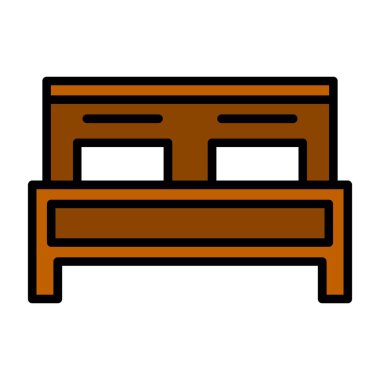 Çift yatak vektör simgesi           