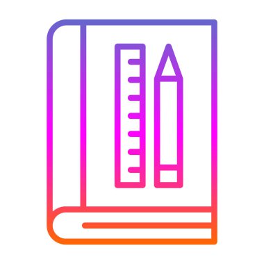 Kitap simgesi, vektör illüstrasyonu basit tasarım