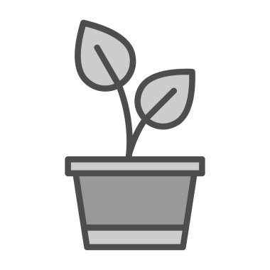 Saksı bitkisi. Web simgesi basit illüstrasyon 